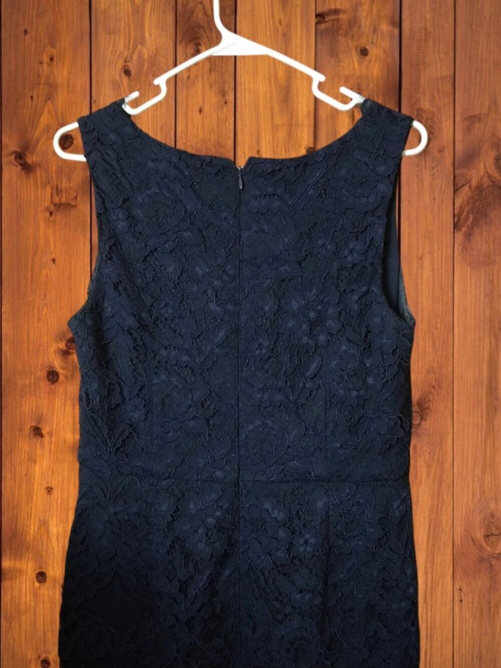 Adrianna Papell Blue Lace Gown Dress Size 8 V-Neck Formal Wedding Party Event - Picture 5 of 11